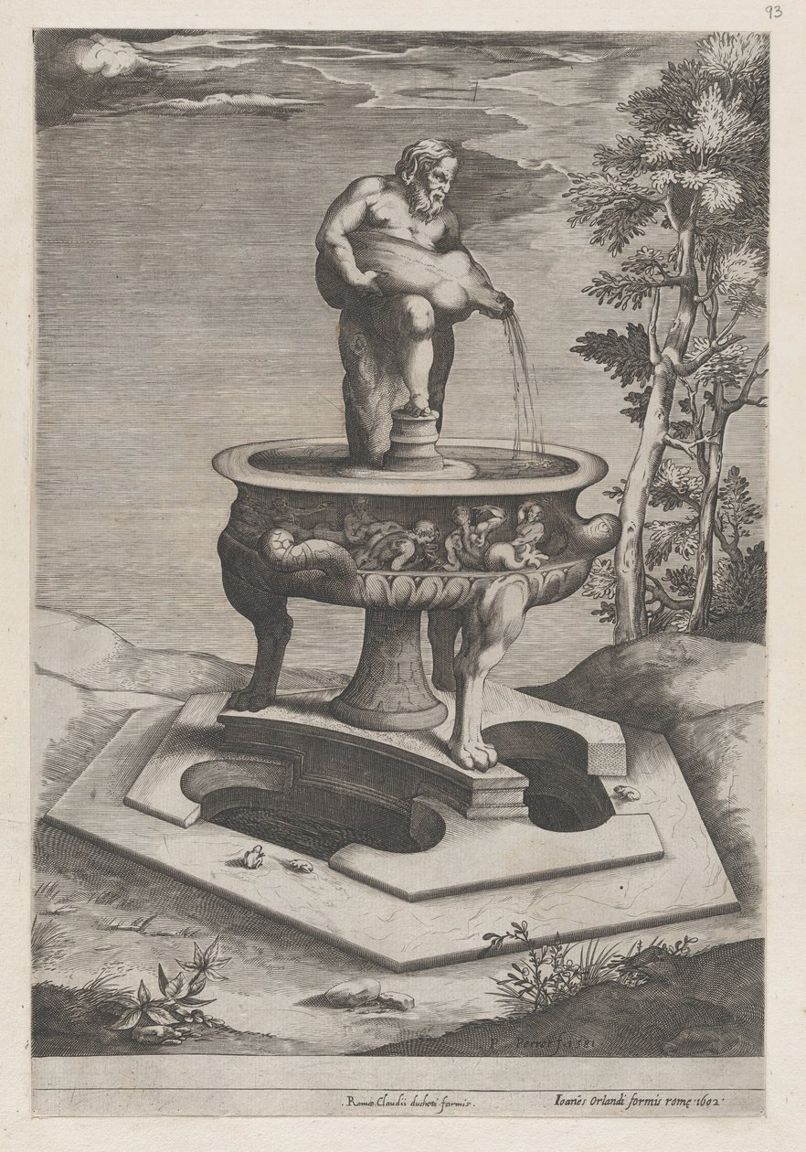 Speculum Romanae Magnificentiae：A Fountain and Basin, 1581., 1581. 作者 彼得·佩雷