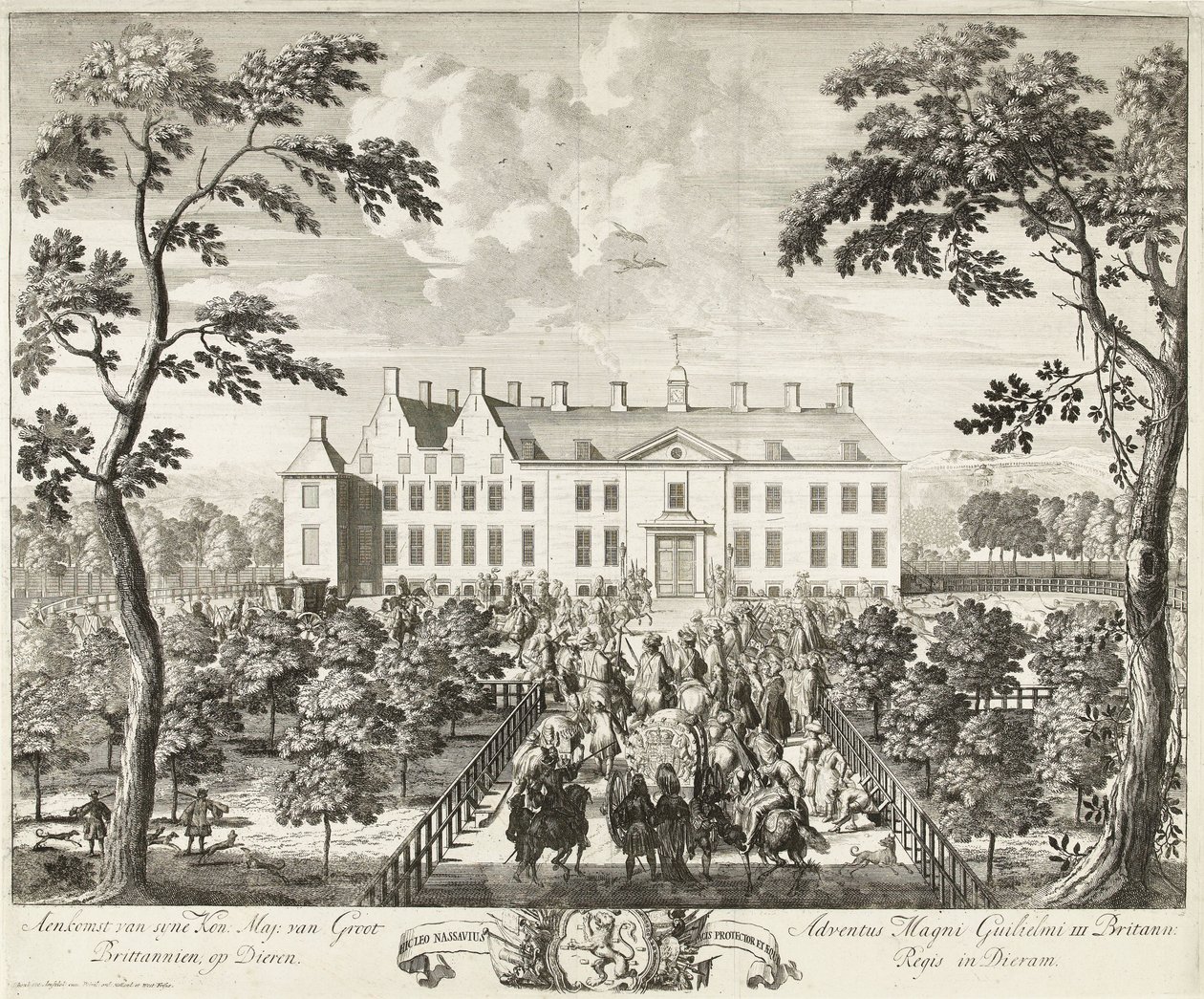 威廉三世抵达狩猎小屋，Hof te Dieren，1691年 作者 彼得·申克