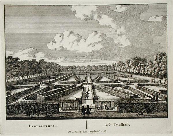 迷宫，出自《Admirandorum Quadruplex Spectaculum》，作者Jan van Call（1656-1703），1715年前出版（雕刻）。 作者 彼得·申克