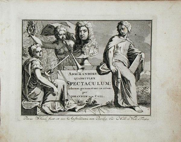 标题页来自《Admirandorum Quadruplex Spectaculum》，作者Jan van Call（1656-1703），1715年前出版（雕刻）。 作者 彼得·申克
