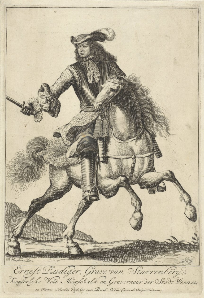 恩斯特-吕迪格尔（Ernst Rüdiger of Starhemberg）的马术肖像 作者 彼得史蒂文斯（1689 年报道）