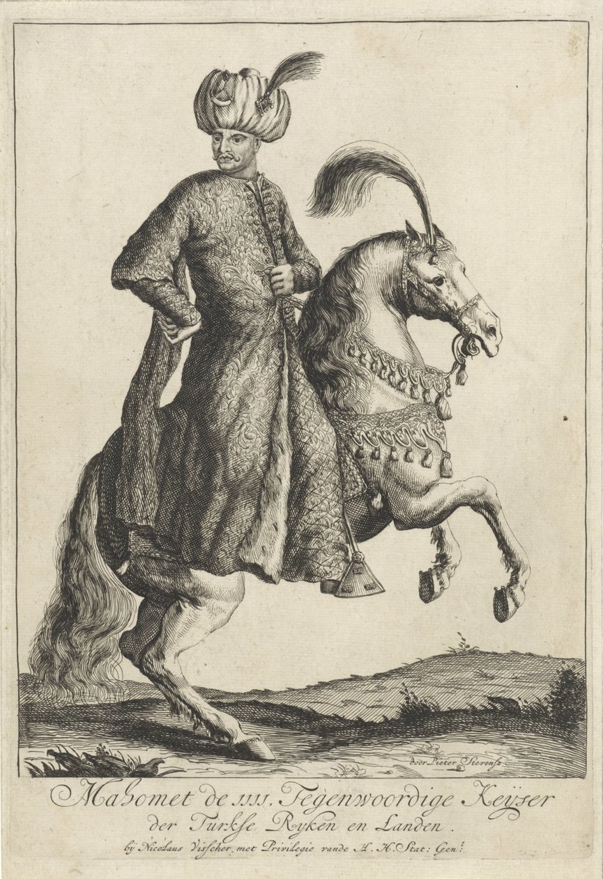 奥斯曼帝国苏丹穆罕默德四世的骑马肖像 作者 彼得史蒂文斯（1689 年报道）