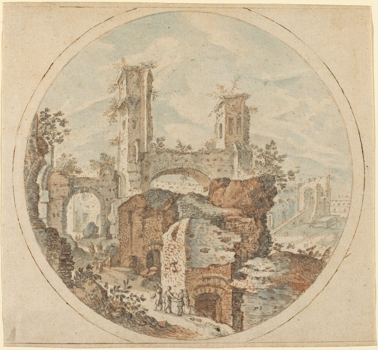罗马遗迹中的旅行者 作者 彼得·史蒂文斯（Pieter Stevens）
