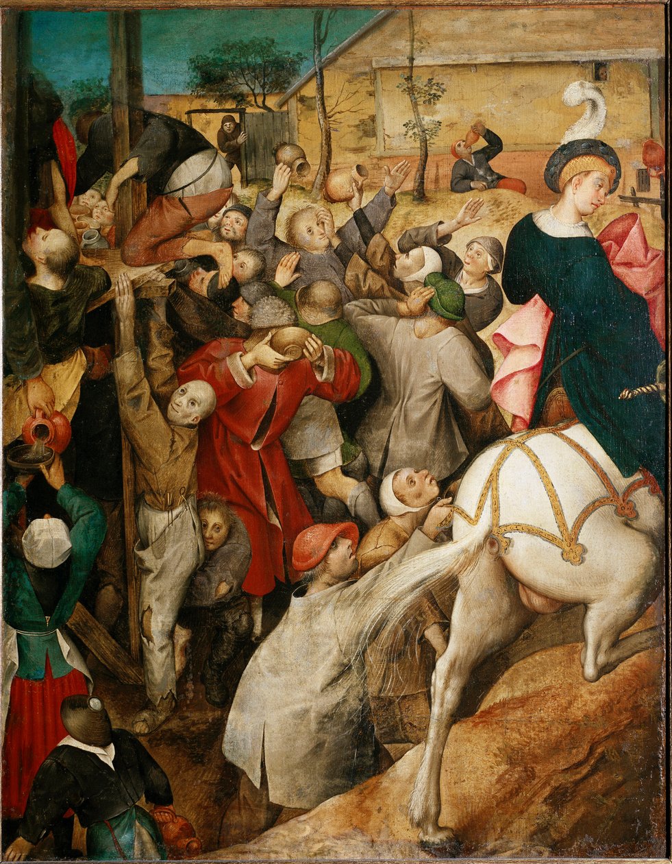 圣马丁酒，细节。 （木头上的油 作者 彼得·布鲁格（Pieter Bruegel）
