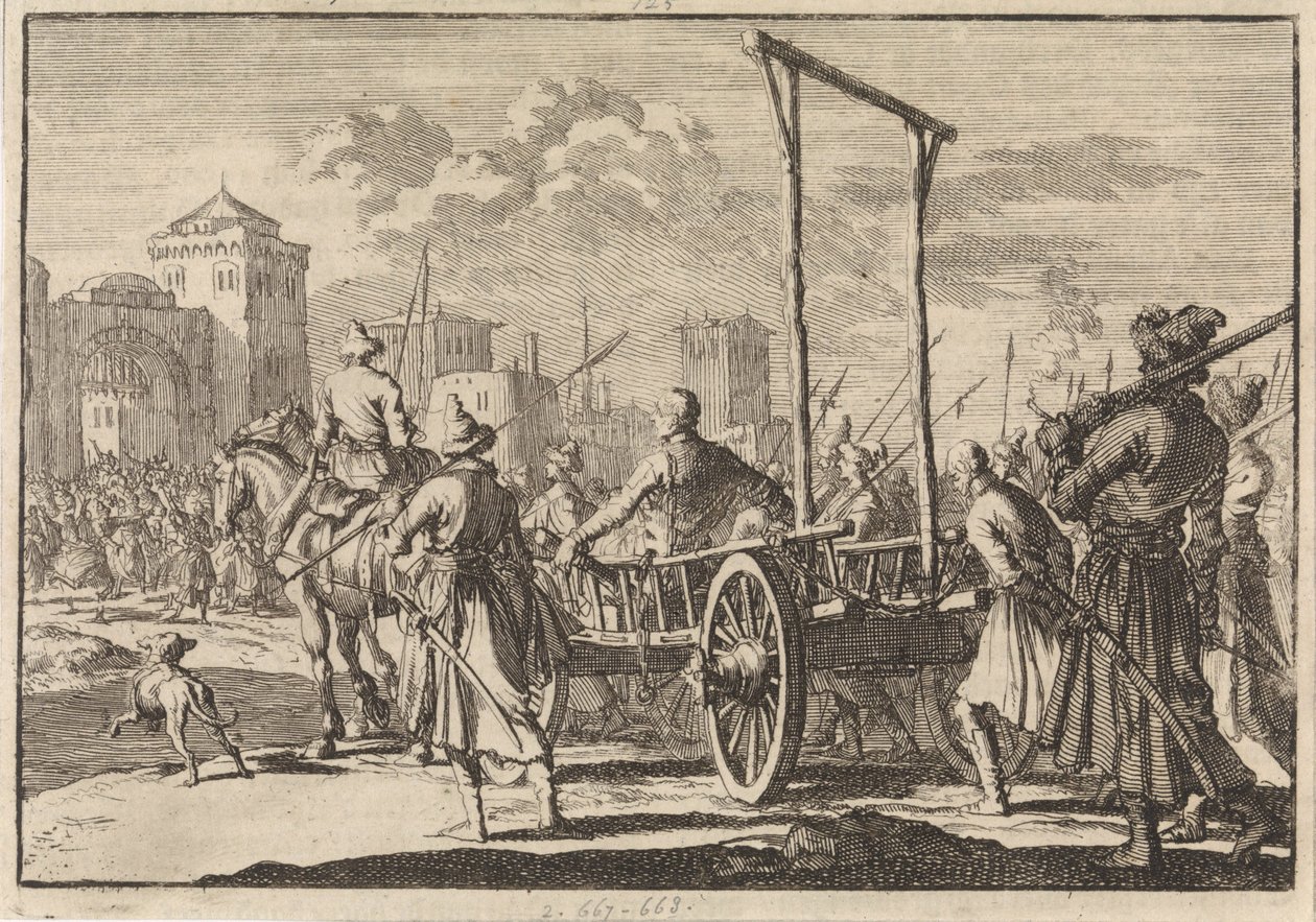 1671年，1698年，斯蒂芬·拉津（Stepan Razin）和他的兄弟弗罗尔（Frol）装在铁笼子里，在莫斯科 作者 彼得·范德阿