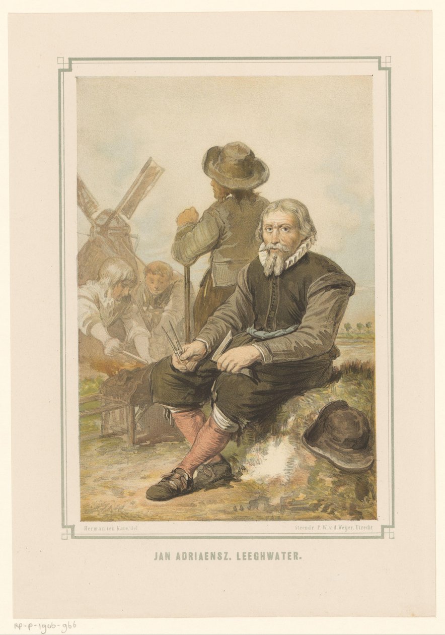 磨坊主 Jan Adriaanszoon Leeghwater 正在工作 作者 彼得·威廉姆斯·范·德·魏尔