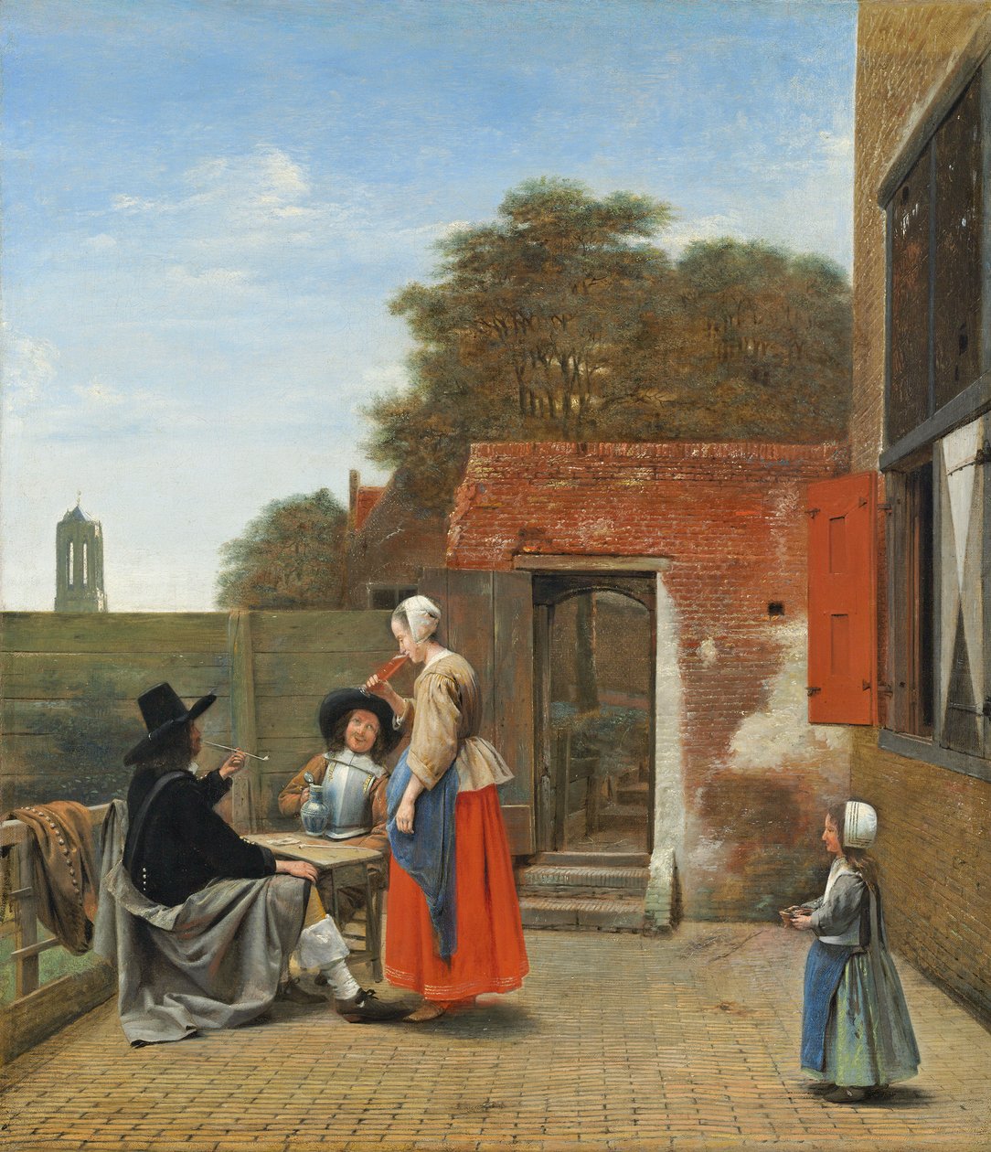 荷兰庭院，c.1658-60 作者 彼得·霍克（Pieter de Hooch）
