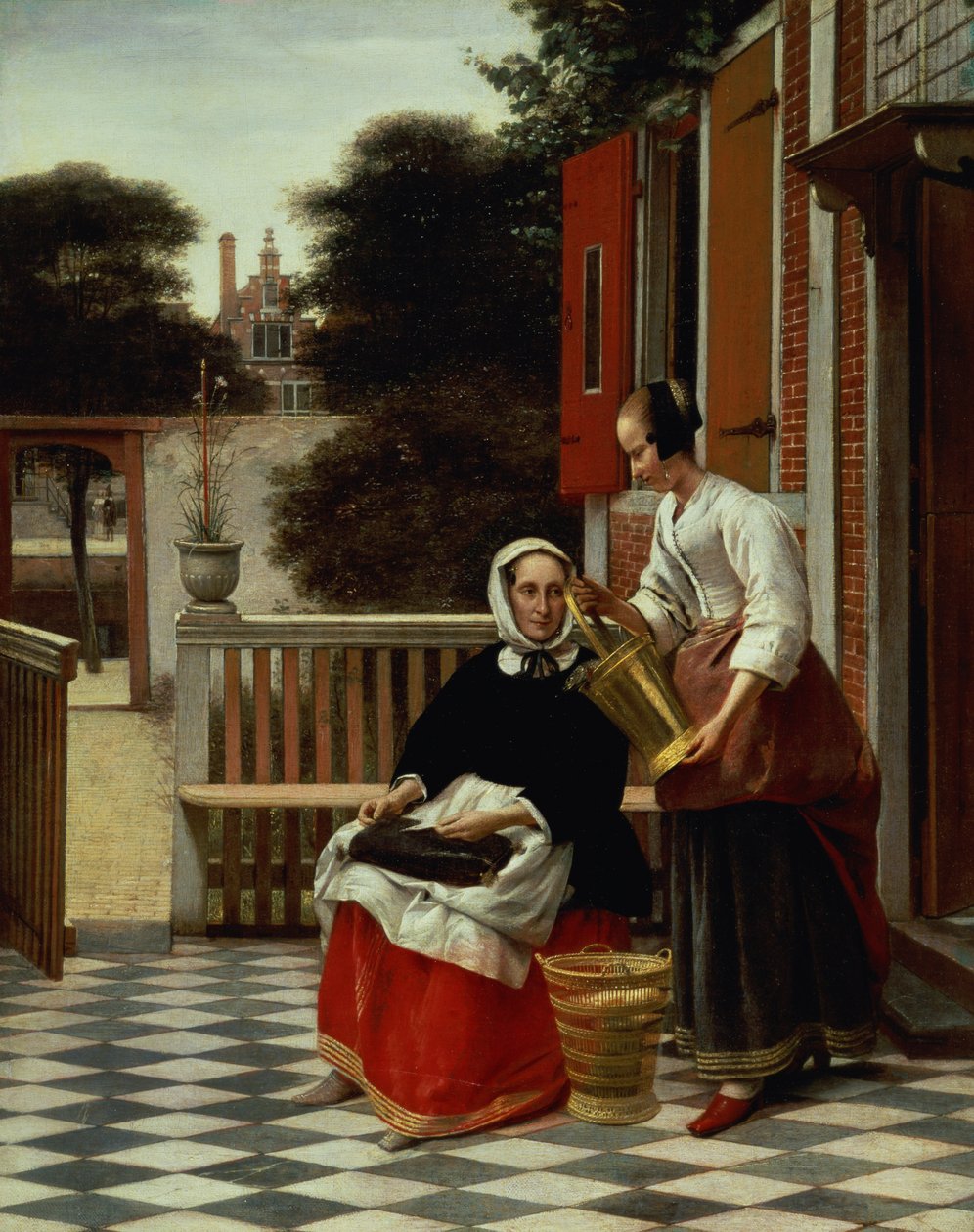 情妇和她的女仆 作者 彼得·霍克（Pieter de Hooch）