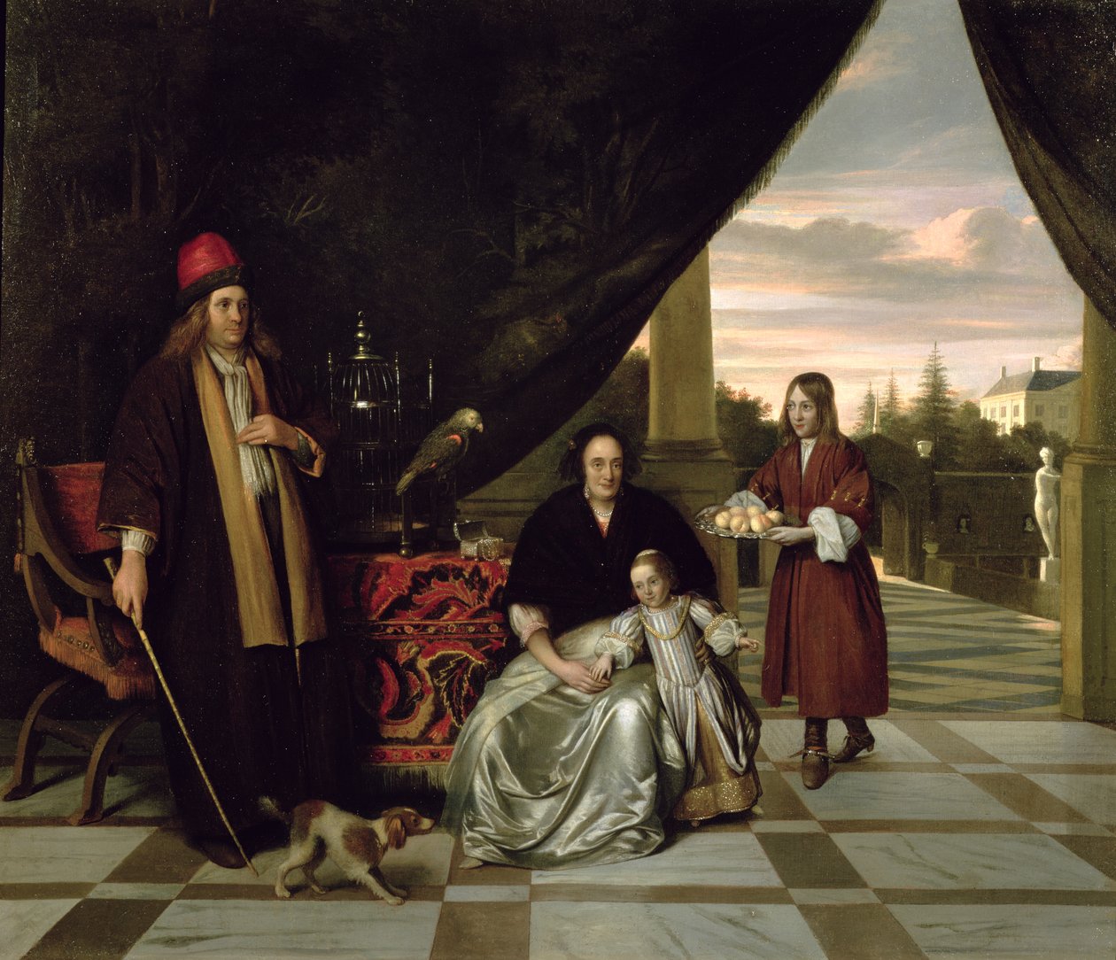 1667年在露台上的全家福 作者 彼得·霍克（Pieter de Hooch）