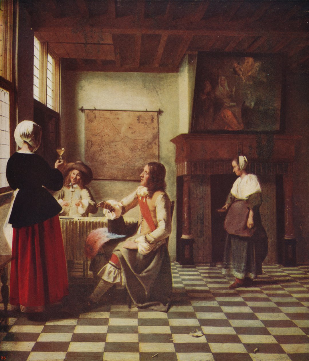 荷兰房屋的内部，c1658，c1915 作者 彼得·霍克（Pieter de Hooch）