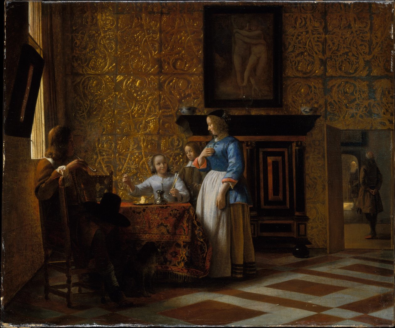 内部与数字 作者 彼得·霍克（Pieter de Hooch）