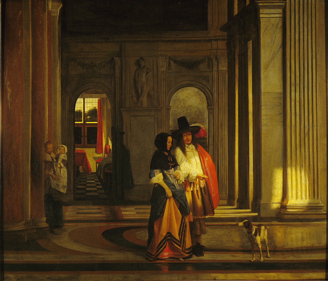 离开步行 作者 彼得·霍克（Pieter de Hooch）