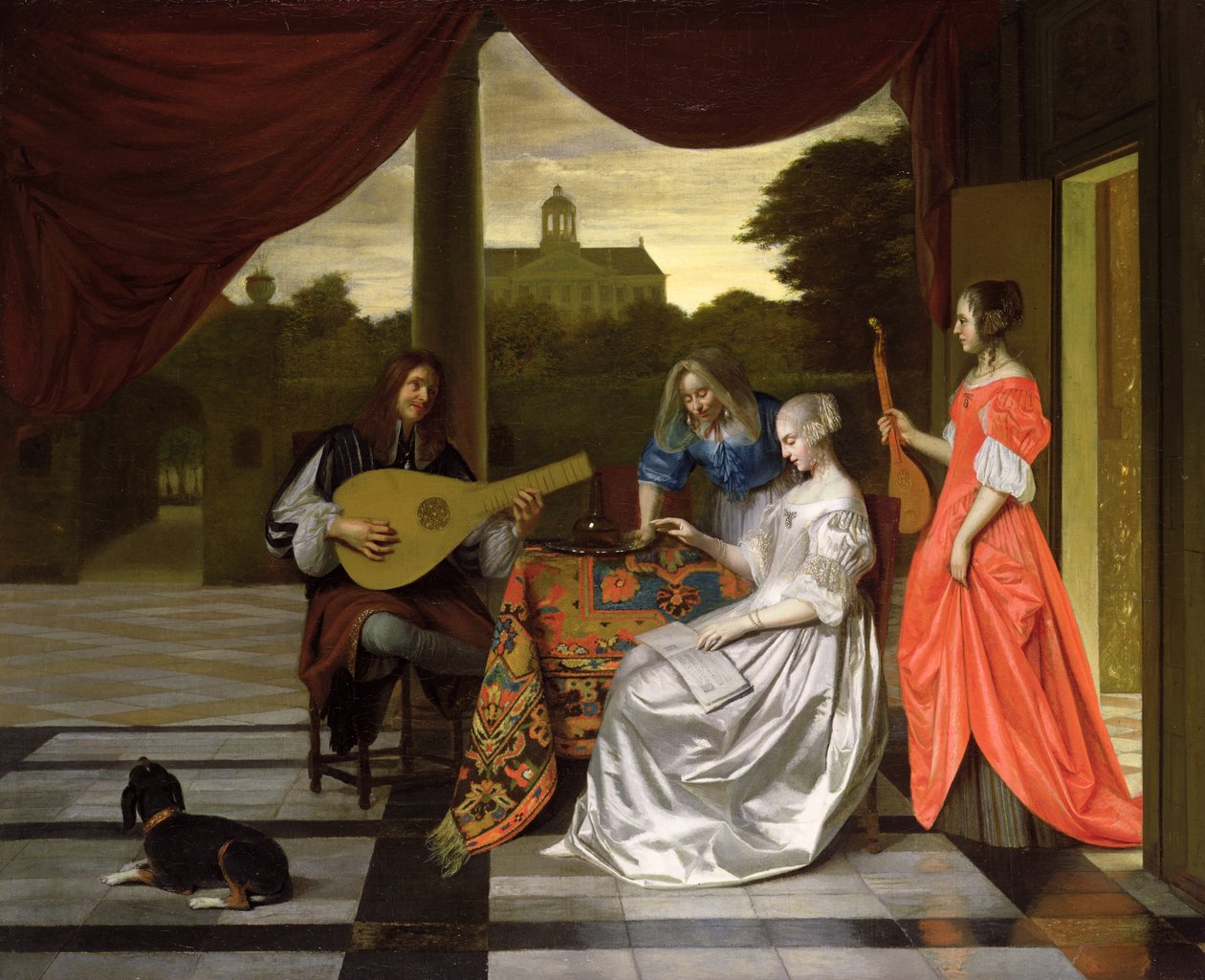 在阿姆斯特丹的音乐场景 作者 彼得·霍克（Pieter de Hooch）