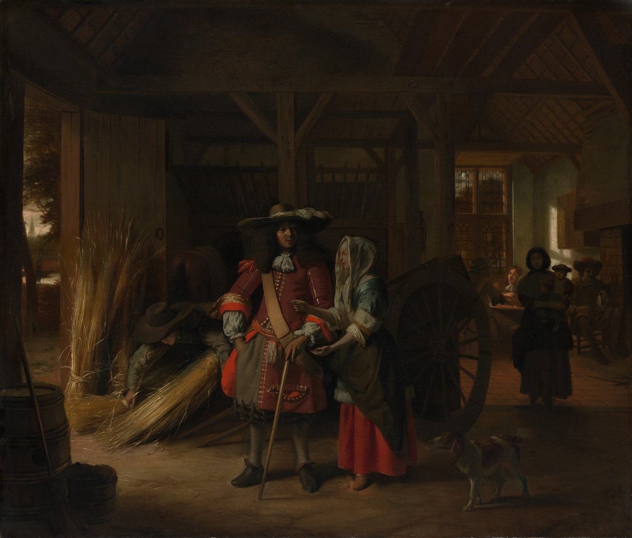 支付女主人，约。 1670。 作者 彼得·霍克（Pieter de Hooch）