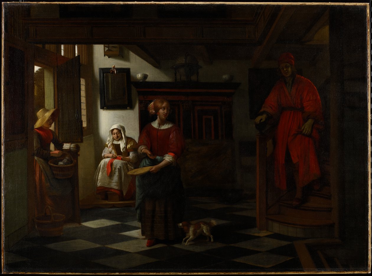 芦笋供应商，1675-80 作者 彼得·霍克（Pieter de Hooch）