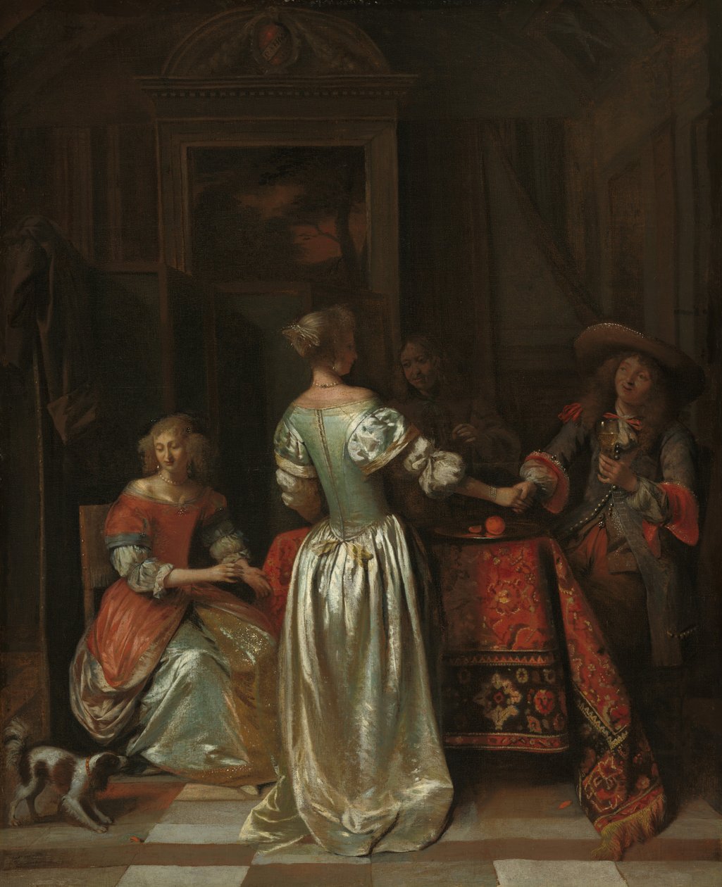 问候语》，约1675年。 作者 彼得·霍克（Pieter de Hooch）