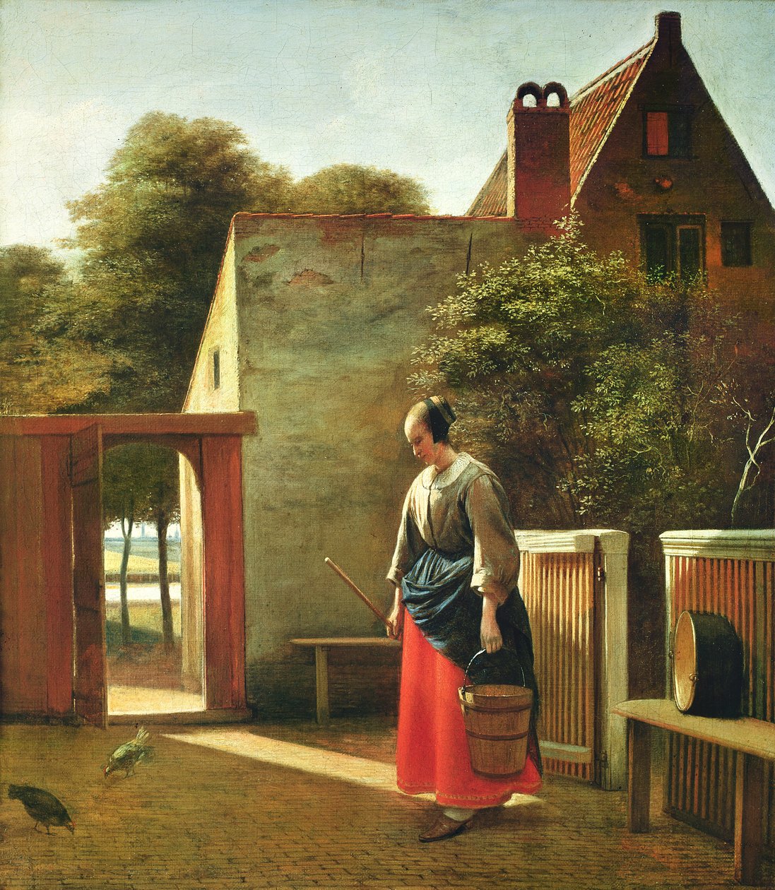 庭院里的仆人，c.1660 作者 彼得·霍克（Pieter de Hooch）