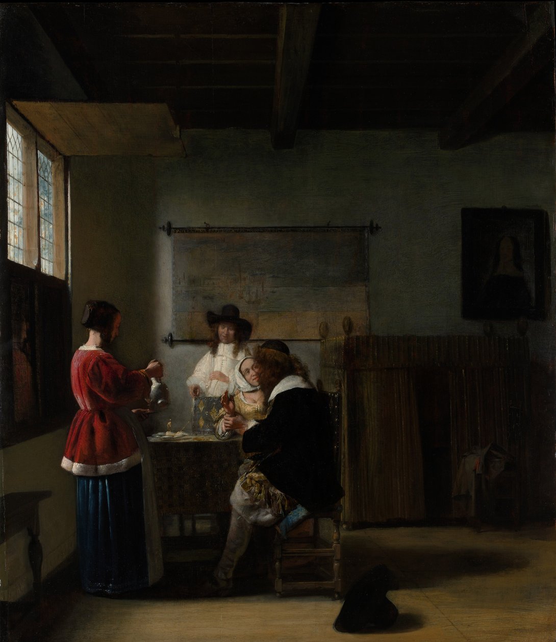 The Visit，c.1657（木头上的油） 作者 彼得·霍克（Pieter de Hooch）