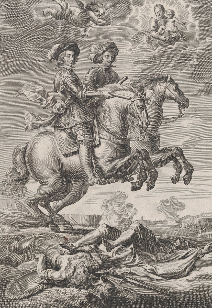 图版10：匈牙利国王和马背上的斐迪南，摘自Guillielmus Becanus的《Sere...》，1636。 作者 彼得·德·乔德二世