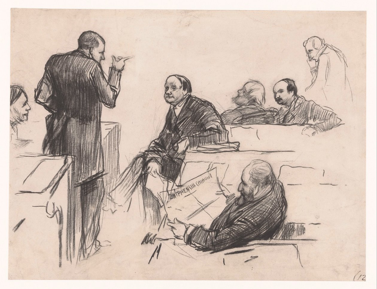 议员 H.C. Verniers van der Loeff、A.J.W. Farncombe Sanders、G.M. van der Linden、J. Willink 和 Jhr. Ruys van Beerenbroek 作者 彼得·德·若瑟林
