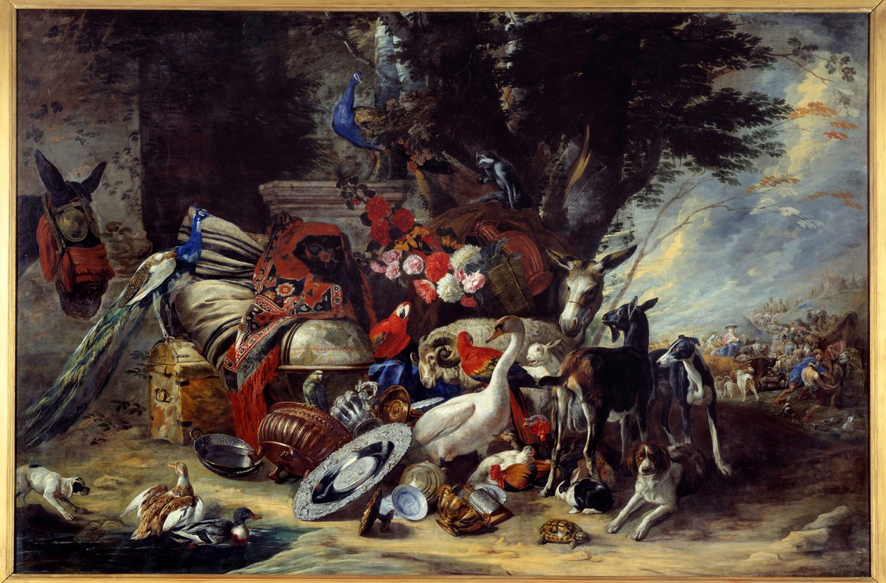 动物和器皿还说雅各布前往美索不达米亚绘画 Pieter Boel (1622-1674) 作者 彼得或彼得·博尔