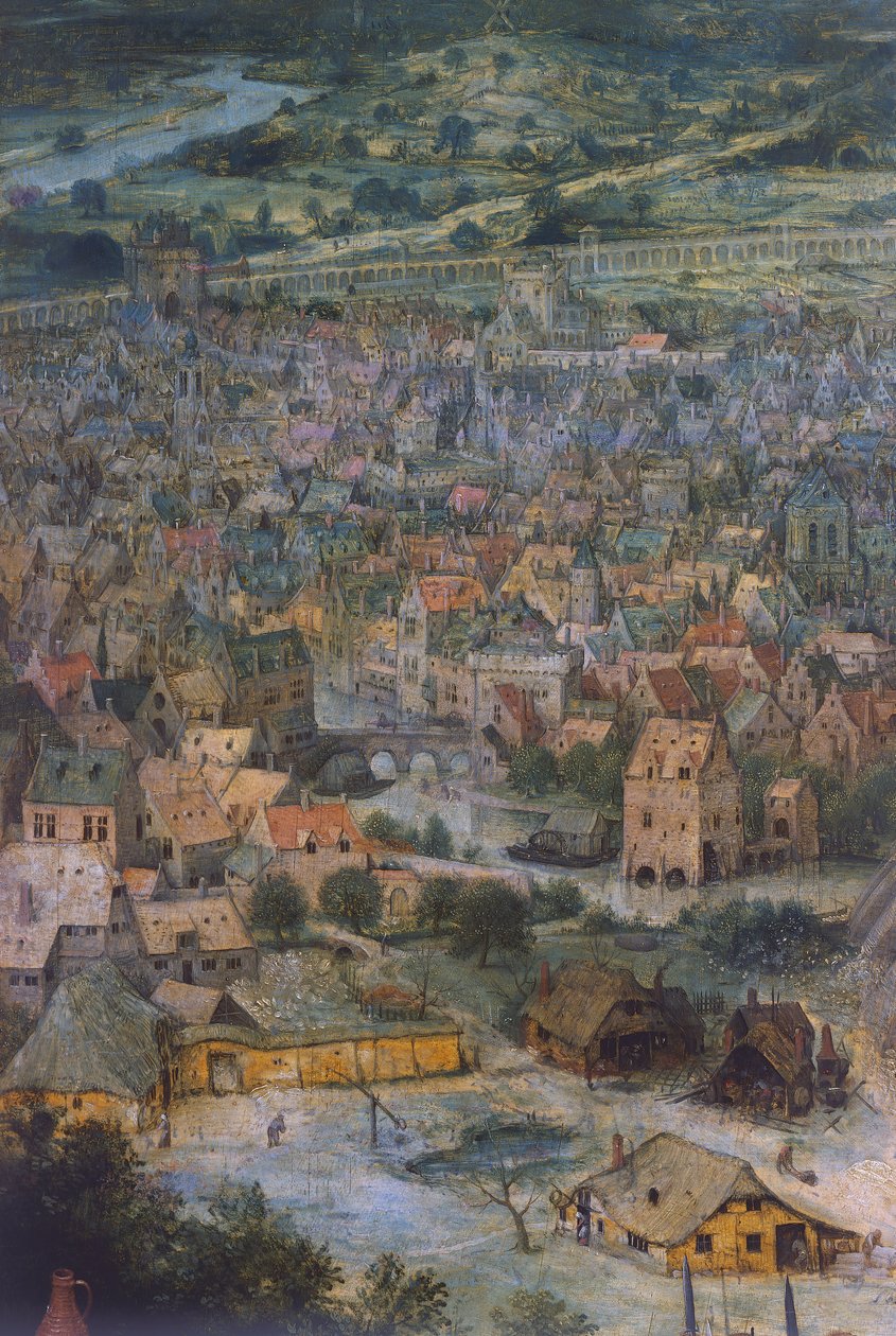 城市，《巴别塔》的细节 作者 彼得·布鲁格（Pieter Bruegel）