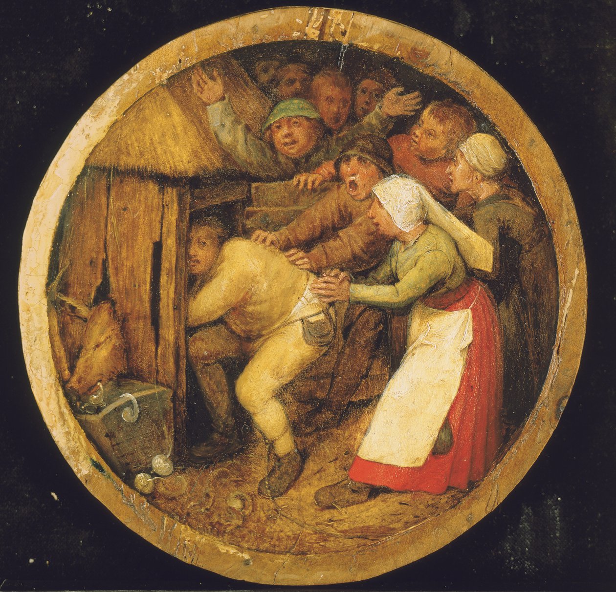 酒鬼被推入猪圈 作者 彼得·布鲁格（Pieter Bruegel）