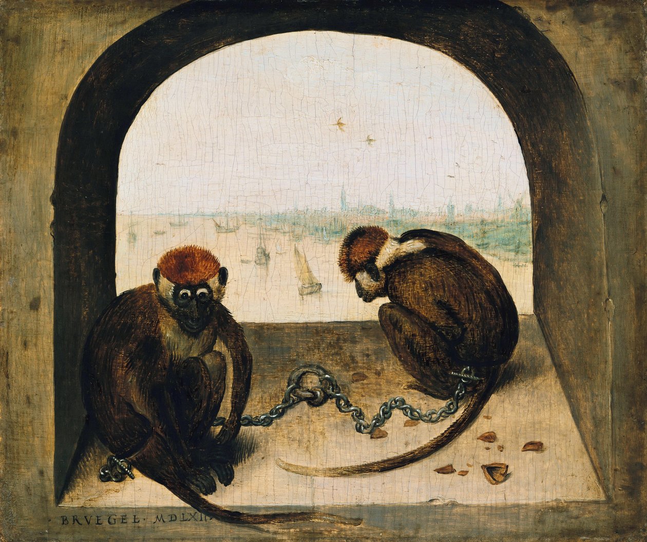 两只链猴 作者 彼得·布鲁格（Pieter Bruegel）
