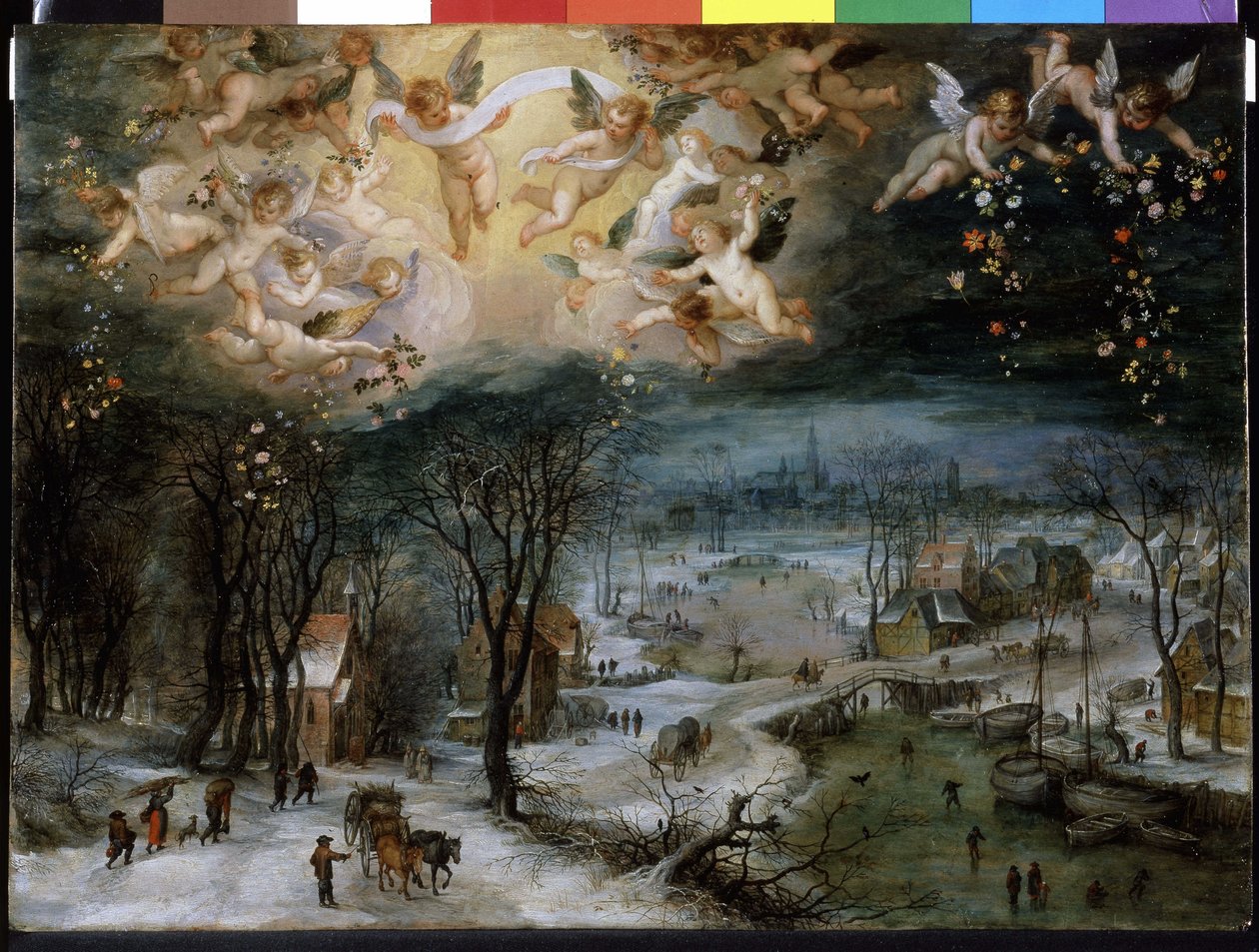 冬季景观 - 老彼得·勃鲁盖尔 (Pieter Bruegel) (1525/30 - 1569)。 作者 彼得·布鲁格（Pieter Bruegel）