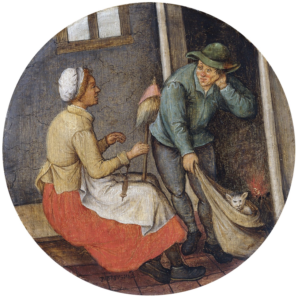 谚语-让猫从包里出来， 作者 彼得·布鲁格（Pieter Brueghel）