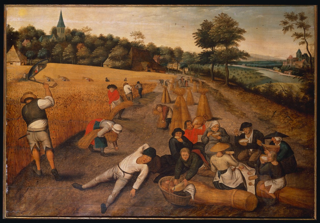 夏季：收割机在玉米田里工作和饮食，1624年 作者 彼得·布鲁格（Pieter Brueghel）