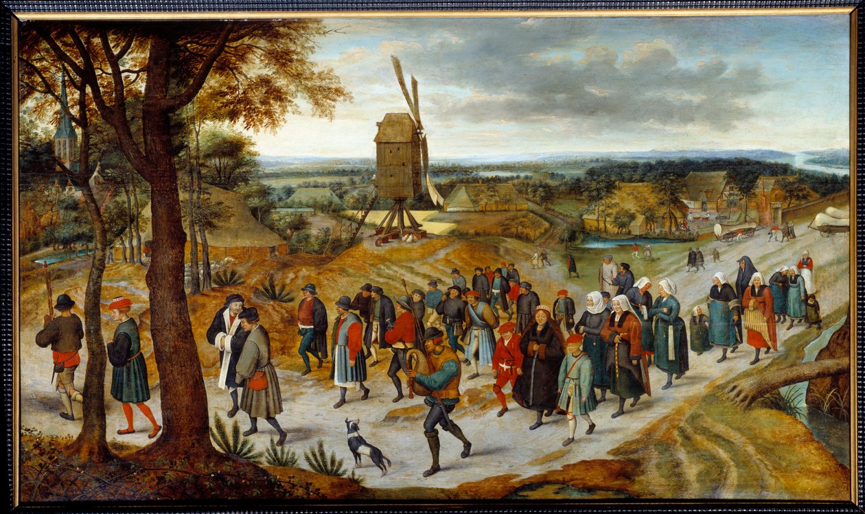 The wedding procession by Pieter Brueghel II the Young known as Brueghel d
