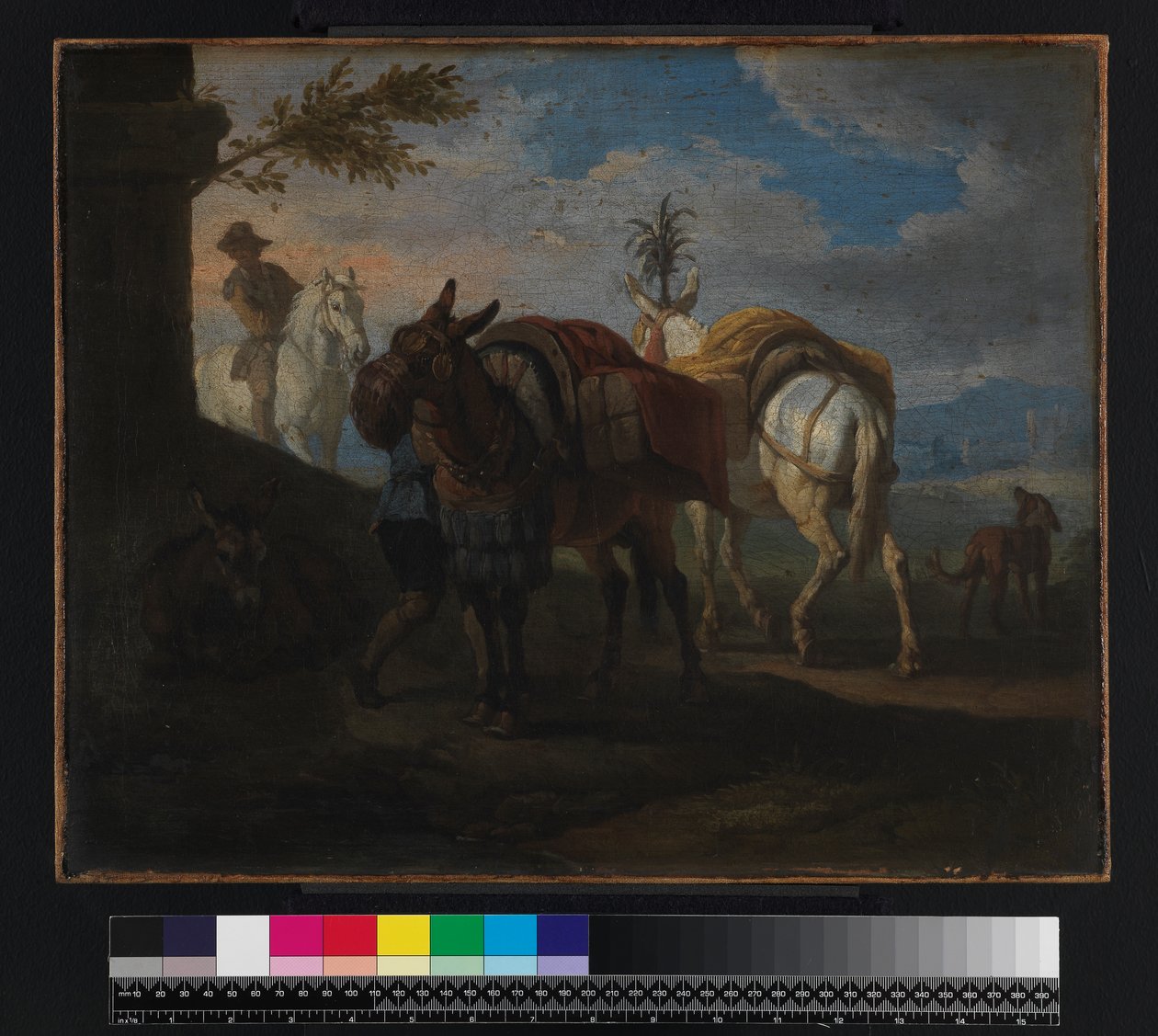1720年之前，子在路边停下 作者 彼得·范·布洛门（Pieter van Bloemen）