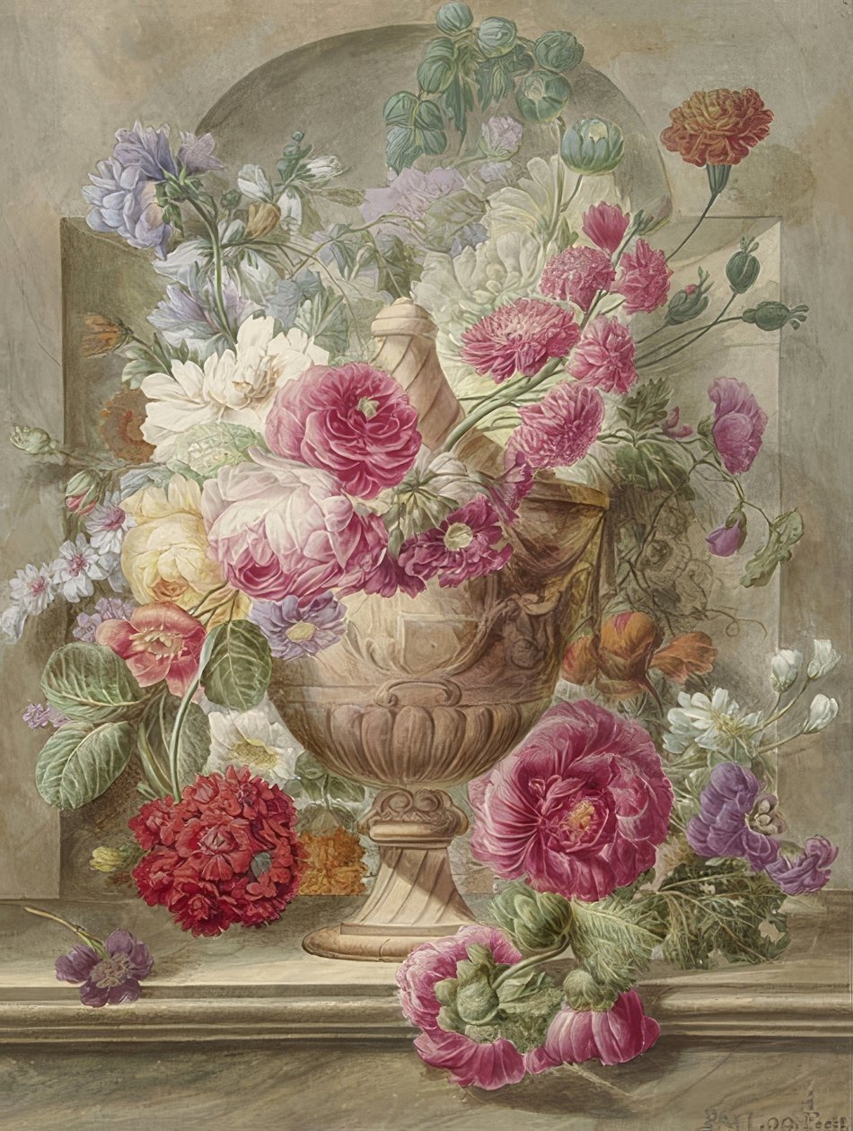 花瓶与花 作者 彼得·范·卢