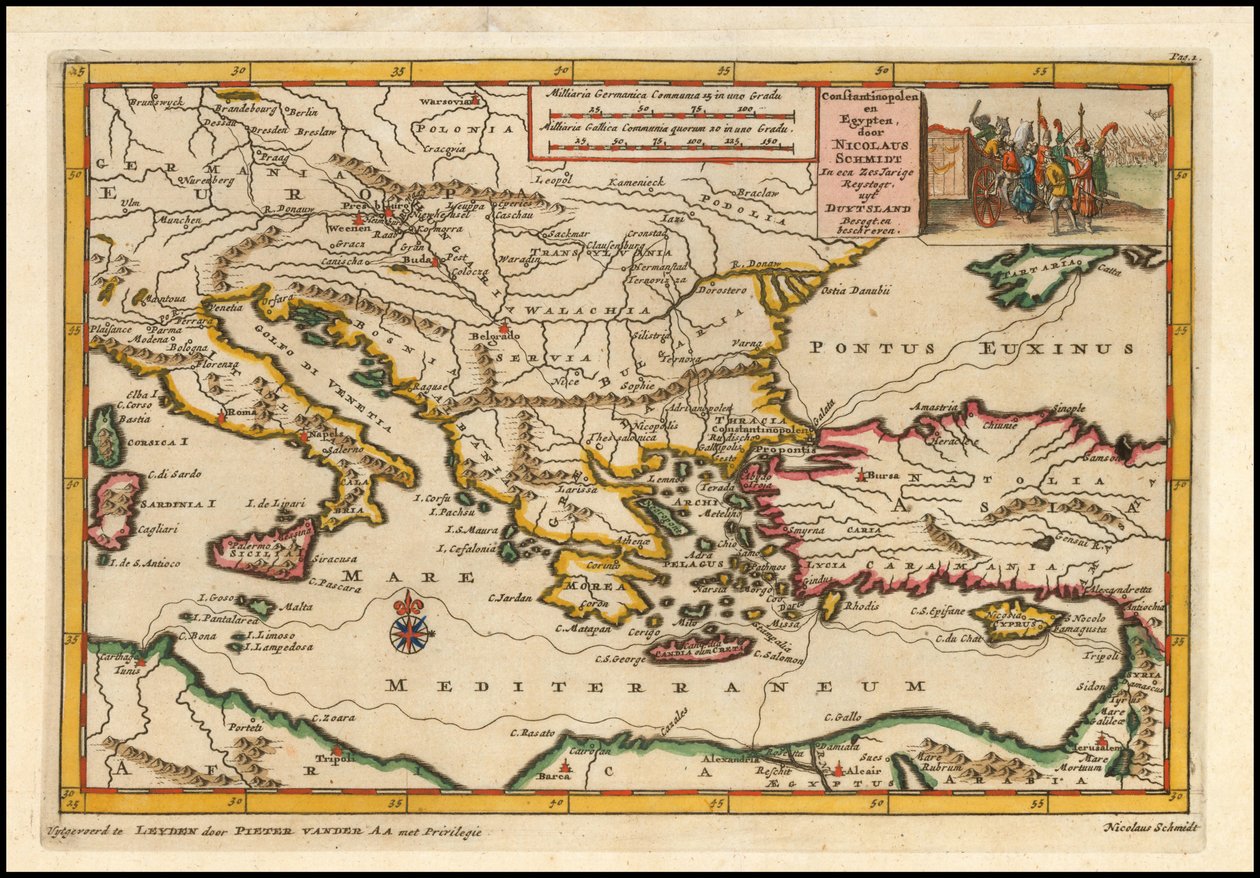 Pieter van der Aa 绘制的 1700 年东地中海地图 作者 彼得·范德阿