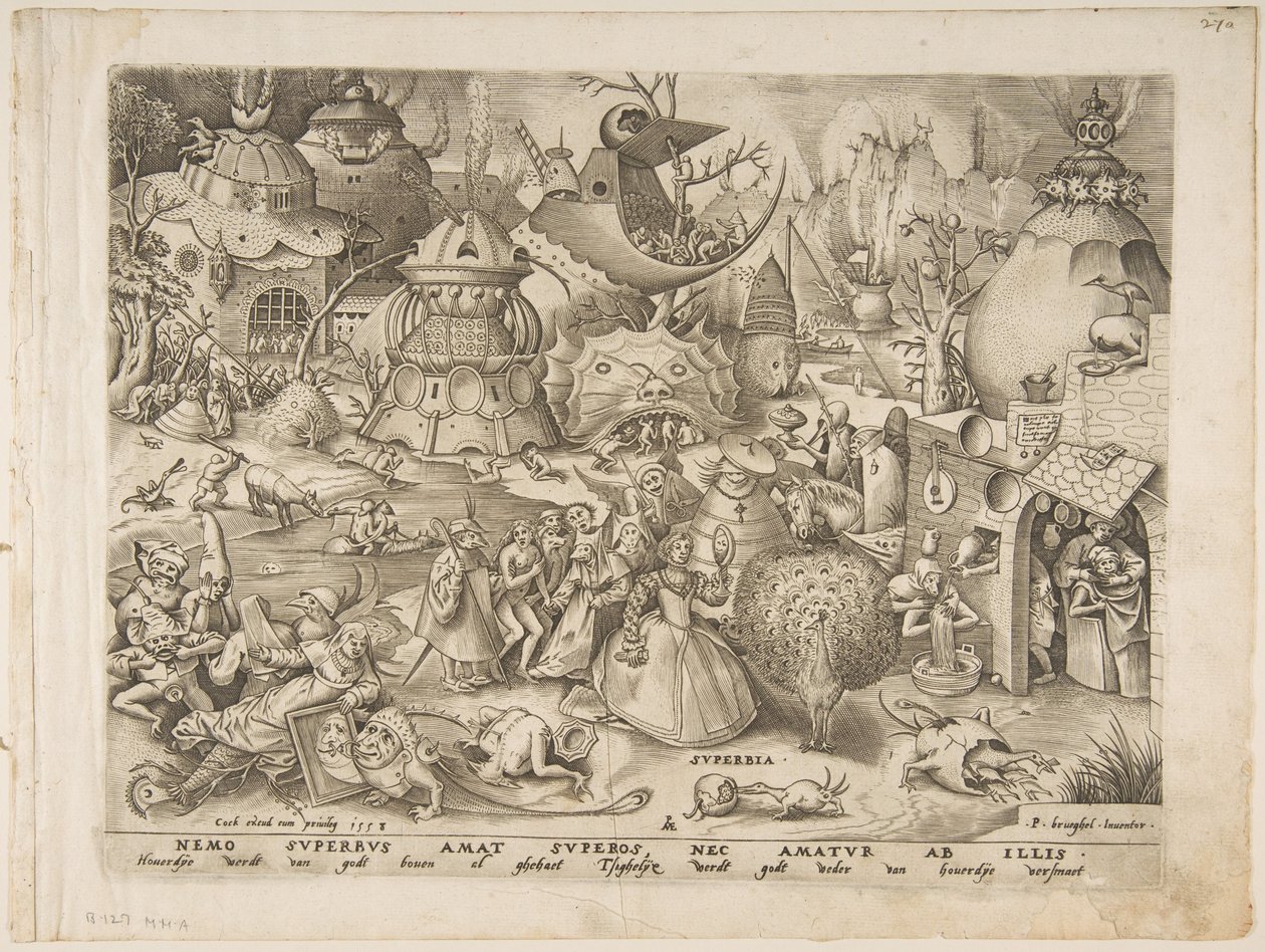 1558年的《七大罪过》中的《傲慢超霸》。 作者 彼得·范·德·海登