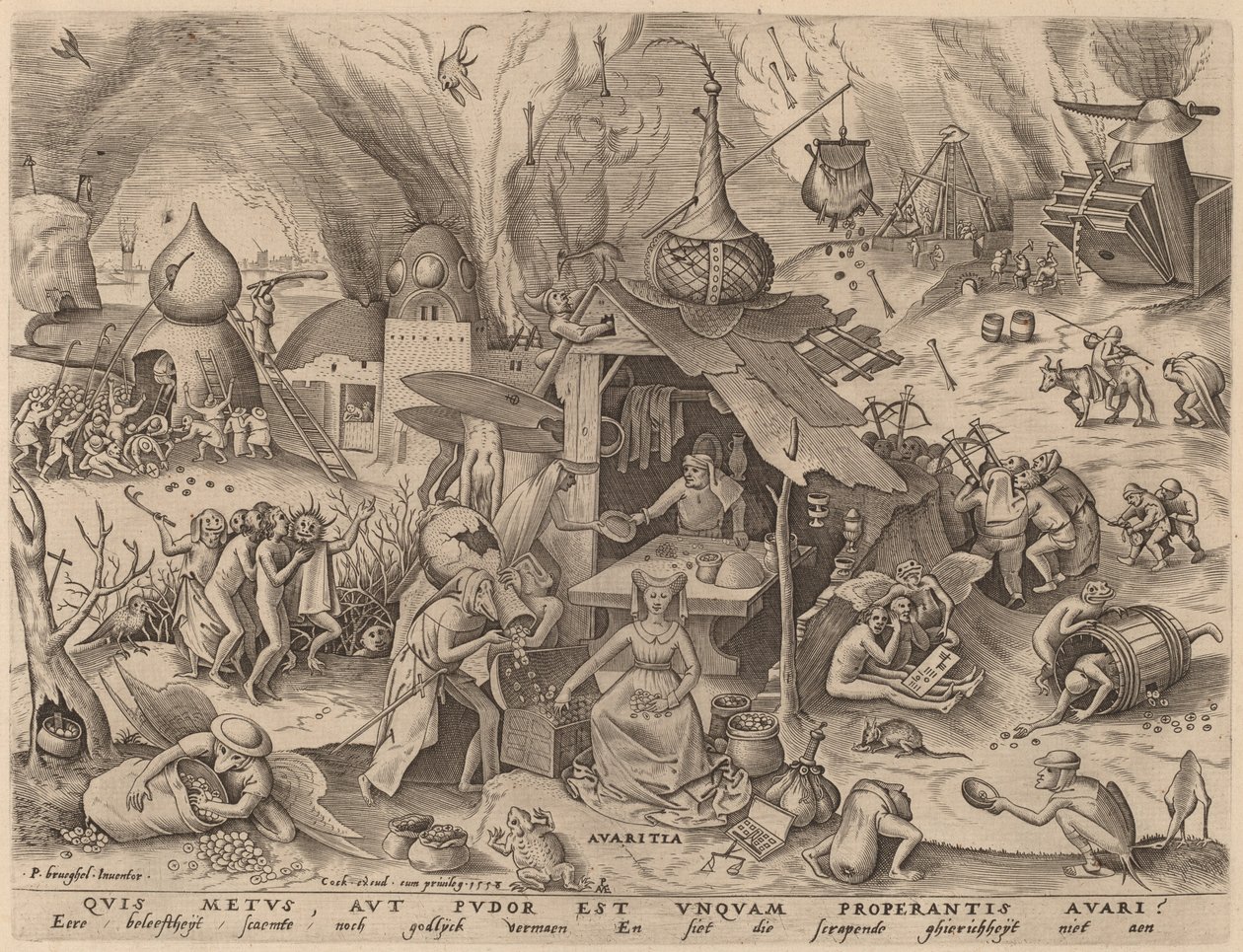 贪婪 作者 彼得·范·德·海登（Pieter van der Heyden）仿照老彼得·勃鲁盖尔