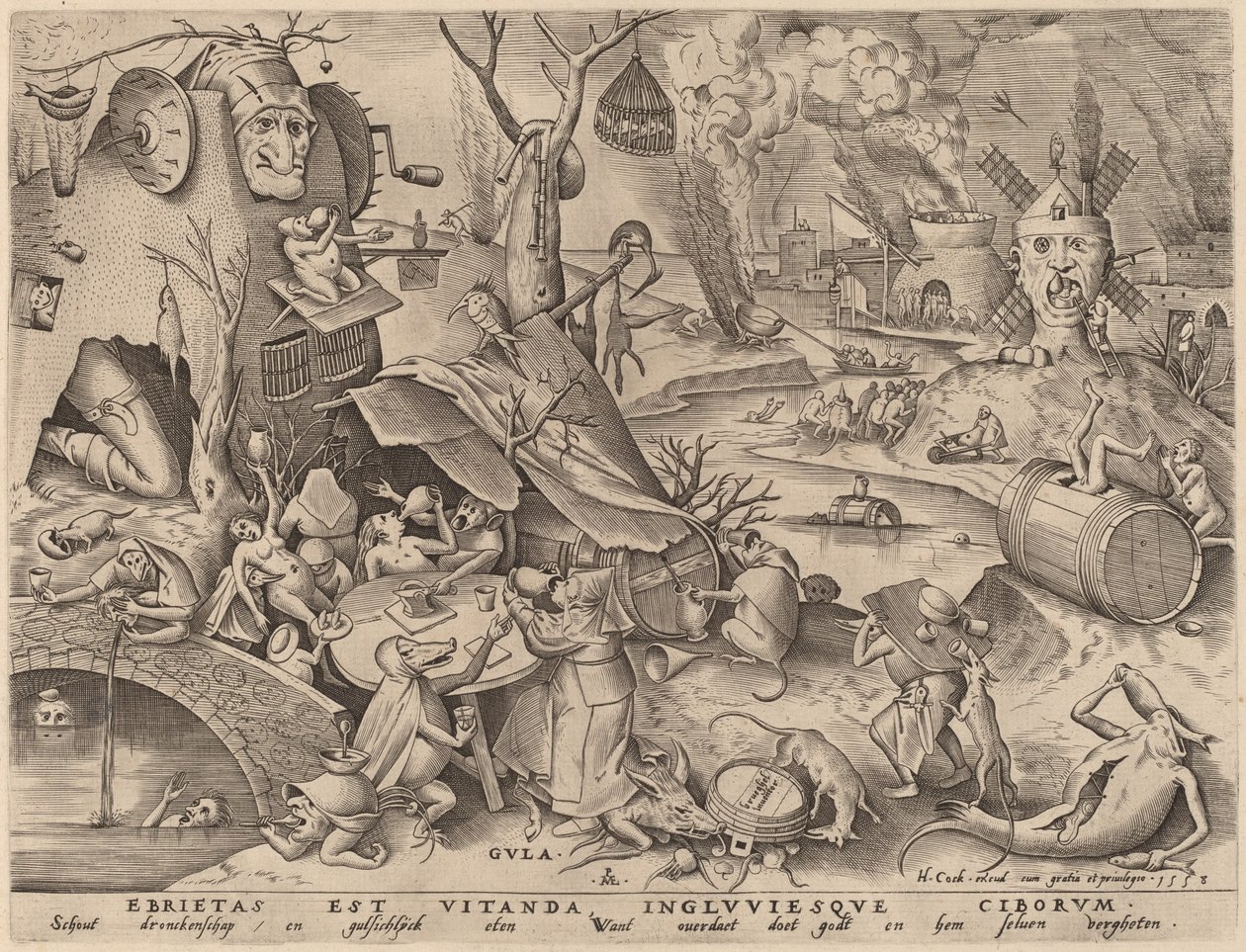 贪吃 作者 彼得·范·德·海登（Pieter van der Heyden）仿照老彼得·勃鲁盖尔