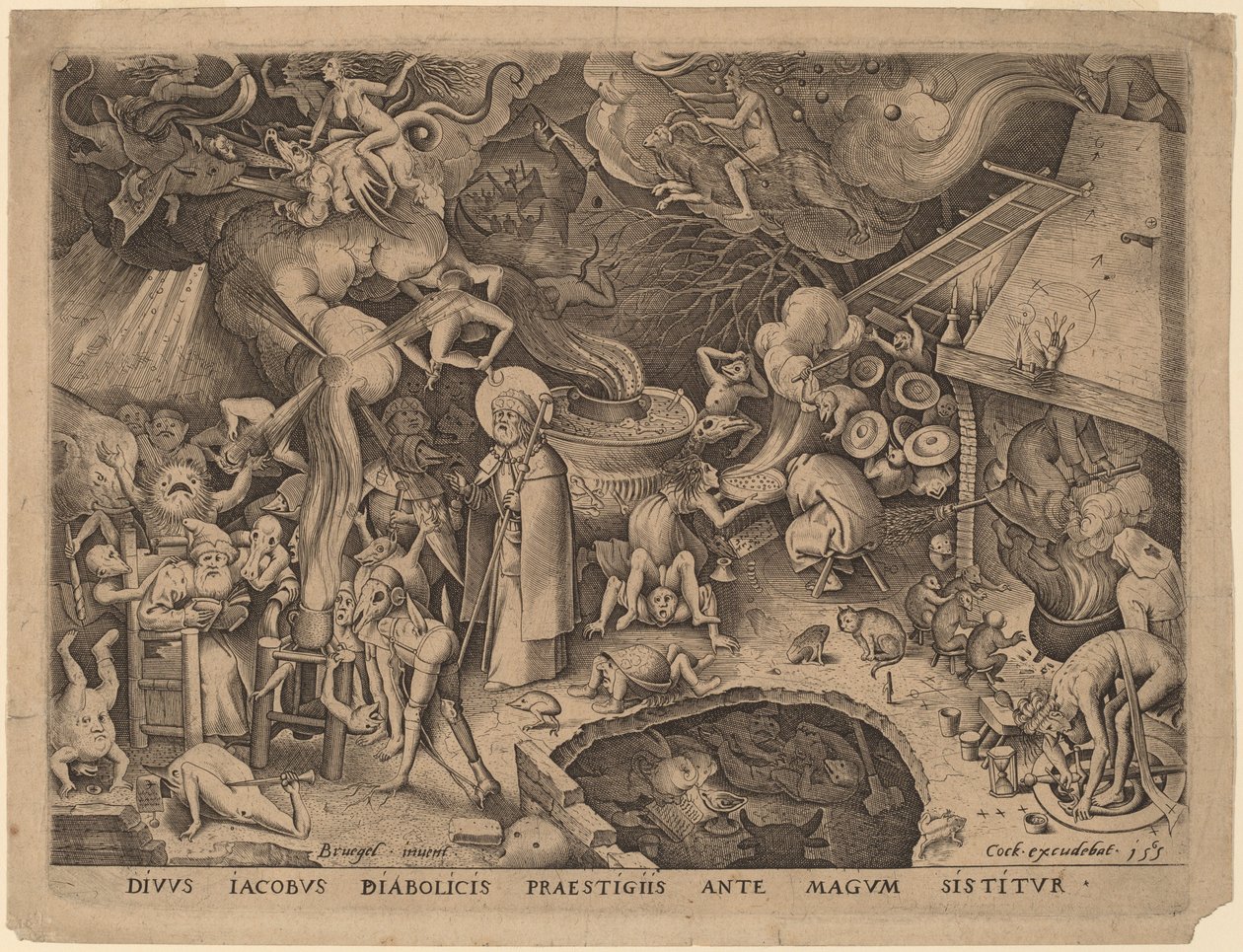 圣雅各布和魔术师赫莫吉尼 作者 彼得·范·德·海登（Pieter van der Heyden）仿照老彼得·勃鲁盖尔