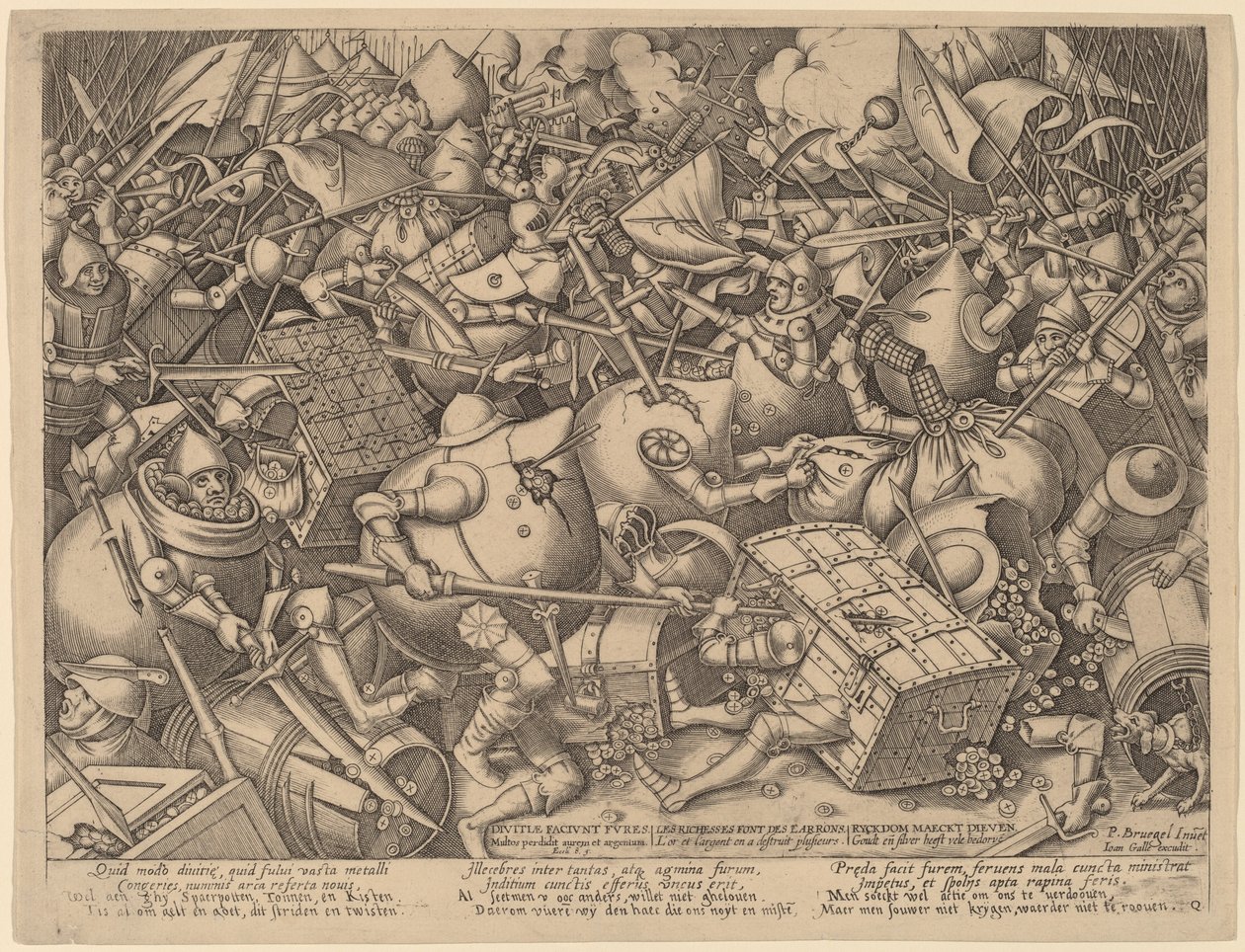 钱袋和强箱之战 作者 彼得·范·德·海登（Pieter van der Heyden）仿照老彼得·勃鲁盖尔