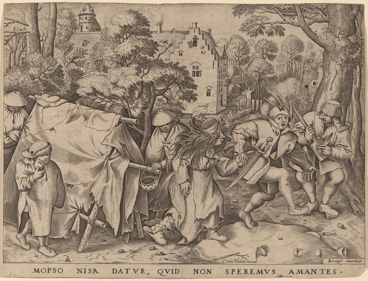 莫普索斯和尼萨的婚礼 作者 彼得·范·德·海登（Pieter van der Heyden）仿照老彼得·勃鲁盖尔