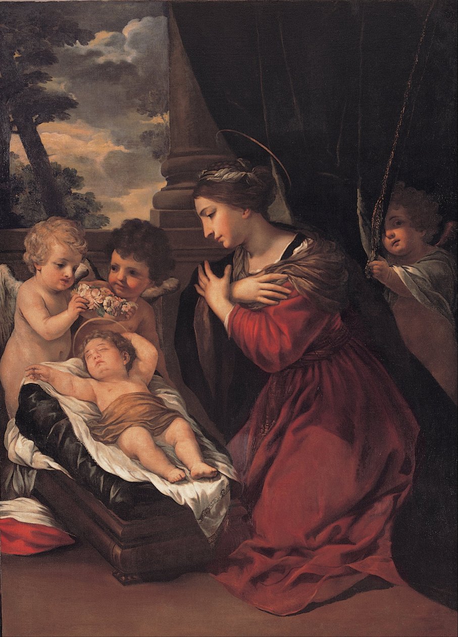 麦当娜与孩子和天使 作者 Pietro da Cortona