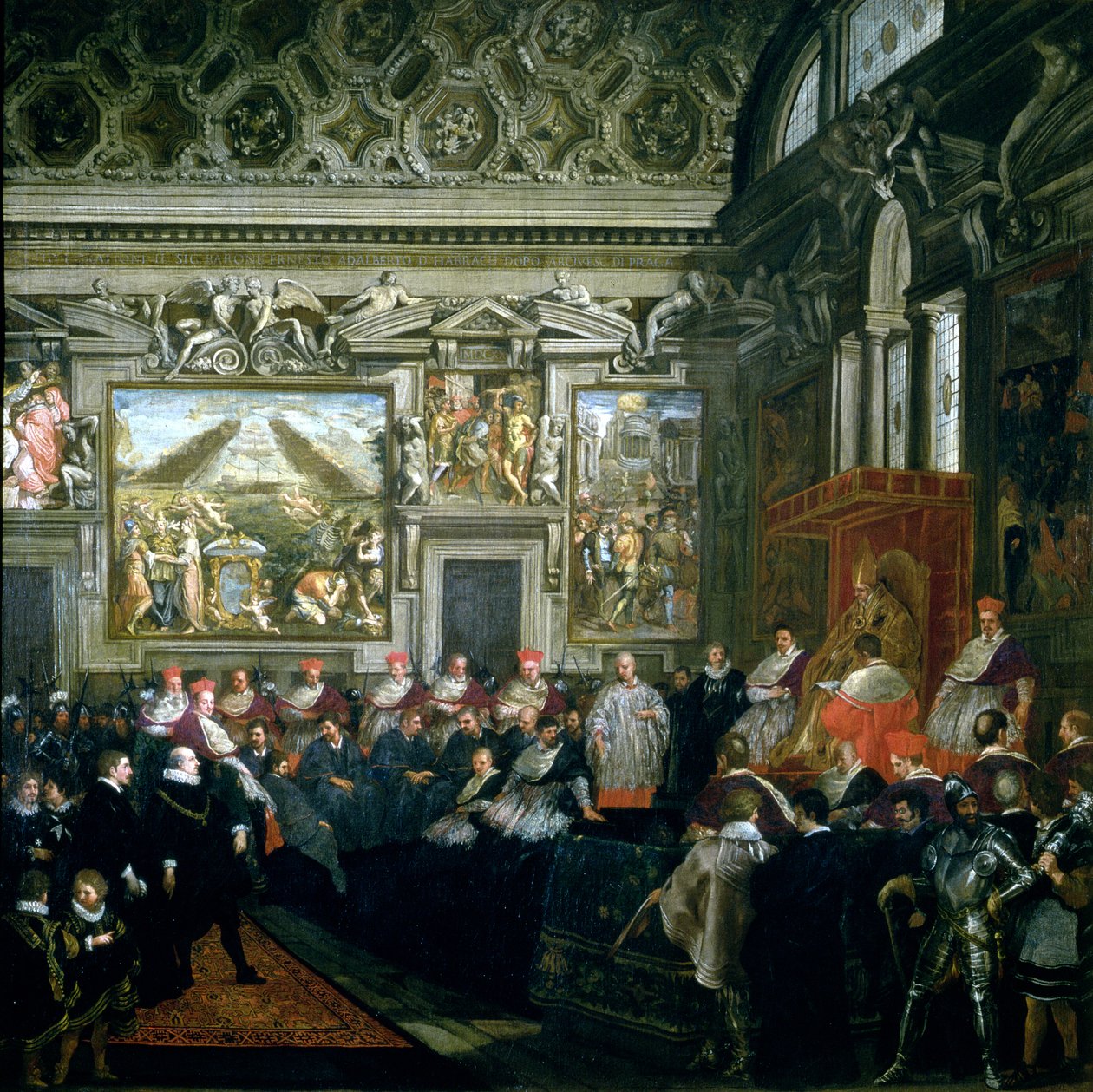 教皇保罗五世（1522-1621）与观众，1620年 作者 Pietro da Cortona