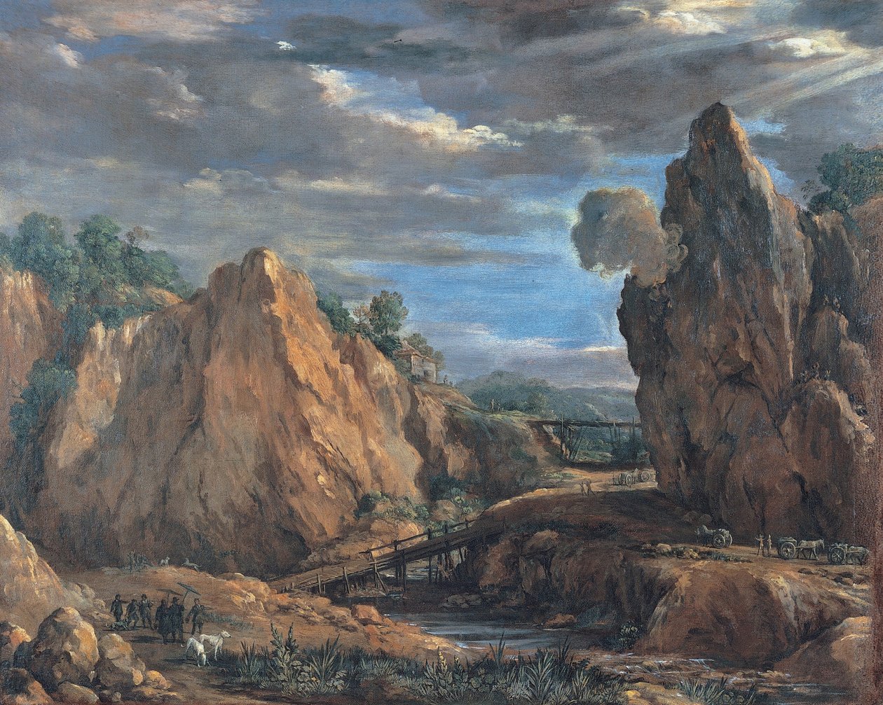 Tolfa的allume矿 作者 Pietro da Cortona