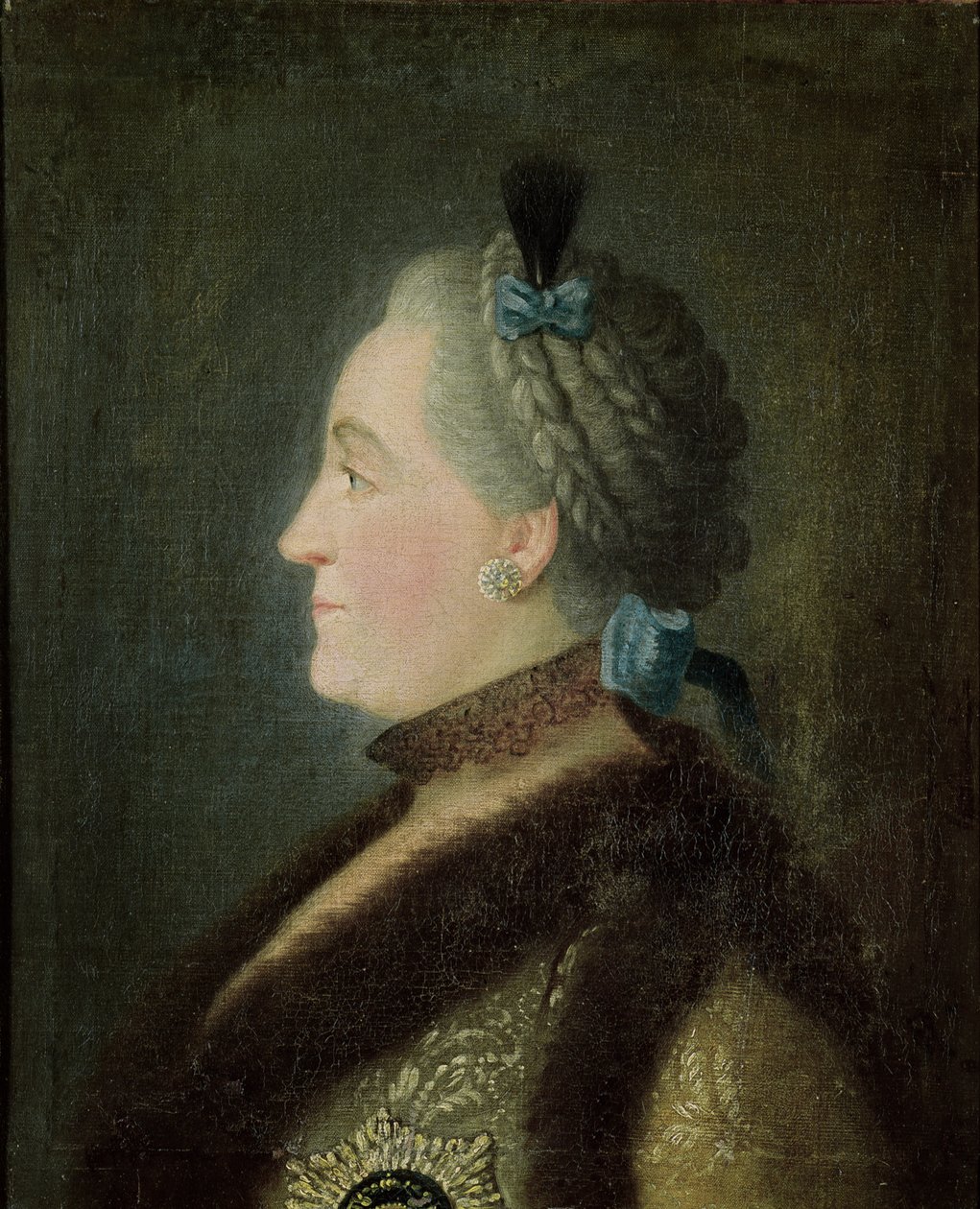 在Dimitri Gregorievich Levitsky（1735-1822）绘画之后，俄罗斯凯瑟琳二世（1729-1796）的肖像 作者 彼得罗·安东尼奥·罗塔里
