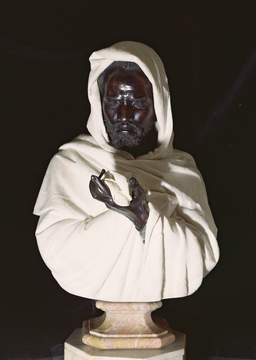 奥赛罗，1872年（onyx socle上的青铜和白色大理石） 作者 彼得罗·卡尔维（Pietro Calvi）