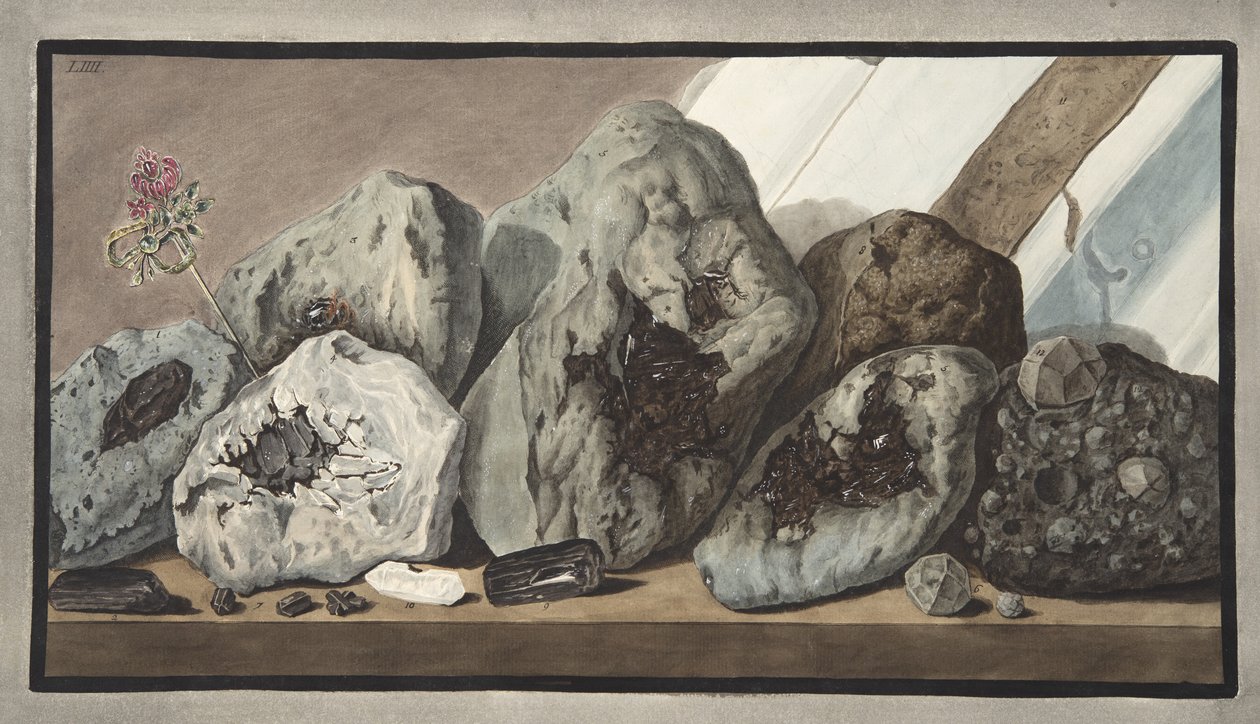 由威廉·汉密尔顿爵士（1730-1803）于1776年出版的“Campi Phlegraei：对两个西西里火山的观察”中称为维苏威火山宝石的石头，石头LIIII（手工结肠） 作者 彼得罗·法布里斯（Pietro Fabris）