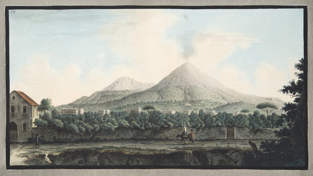 从威廉·汉密尔顿爵士（1730-1803）出版的“Campi Phlegraei：对两个西西里火山的观察”，1776年出版（手工彩色雕刻） 作者 彼得罗·法布里斯（Pietro Fabris）