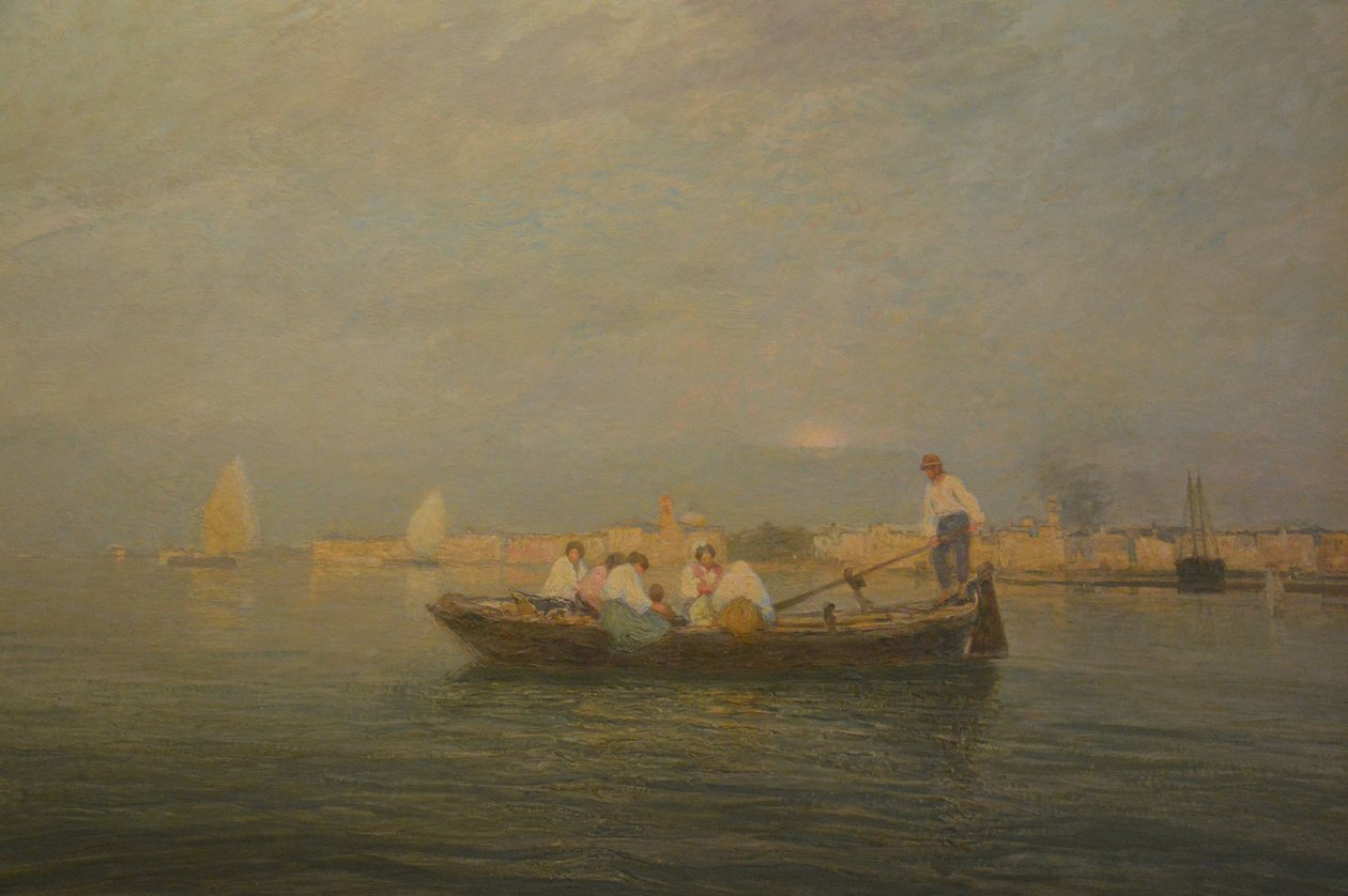 Pietro Fragiacomo的1914年绘画，Il Traghetto（The Ferry） 作者 Pietro Fragiacomo
