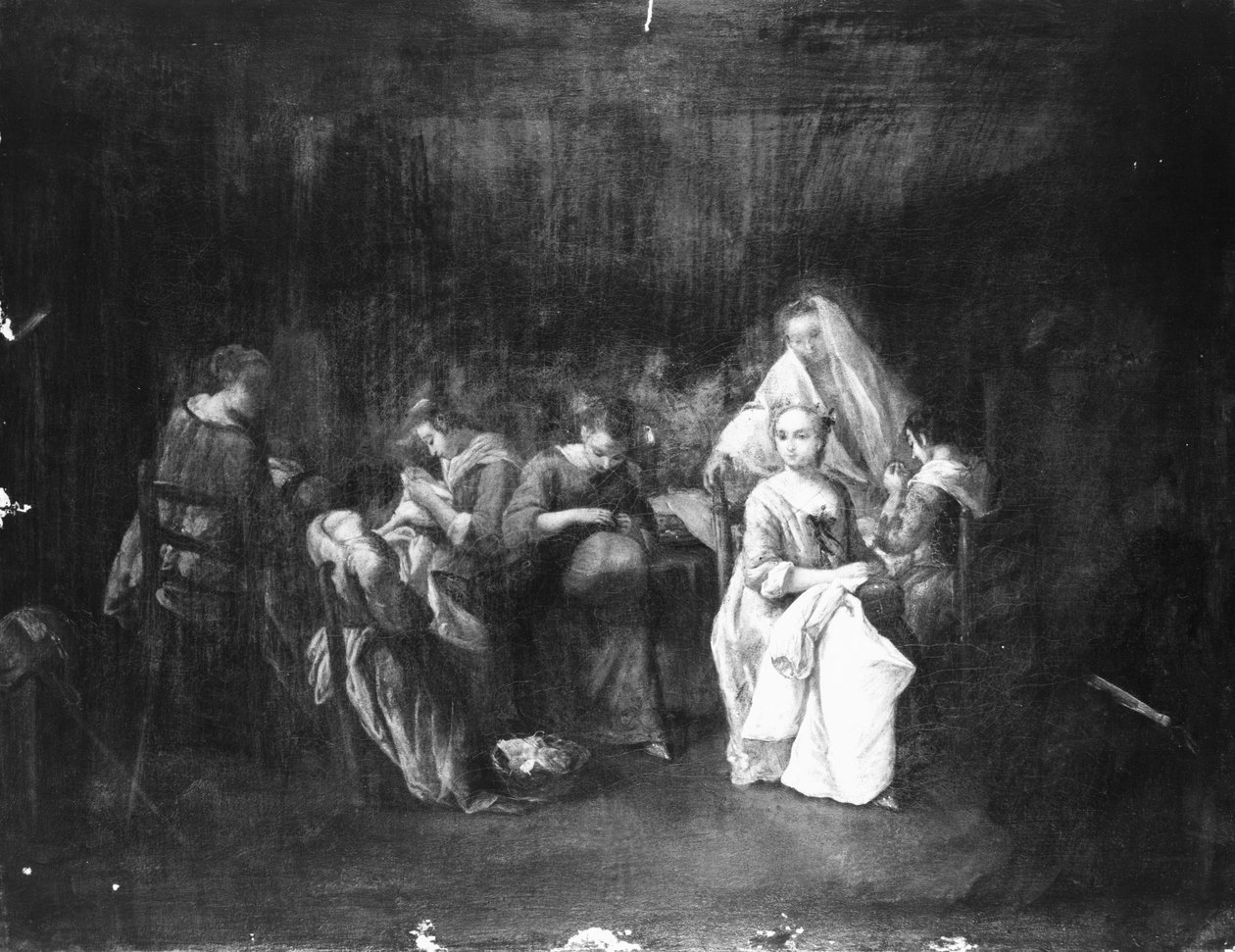女孩缝纫 作者 彼得·隆吉（Pietro Longhi）